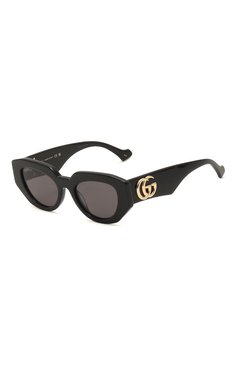 Женские солнцезащитные очки GUCCI черного цвета, арт. GG1421S 001 | Фото 1 (Региональные ограничения белый список (Axapta Mercury): Не проставлено; Нос: Не проставлено; Материал: Пластик; Тип очков: С/з; Оптика Гендер: оптика-женское; Очки форма: Овальные, Cat-eye)