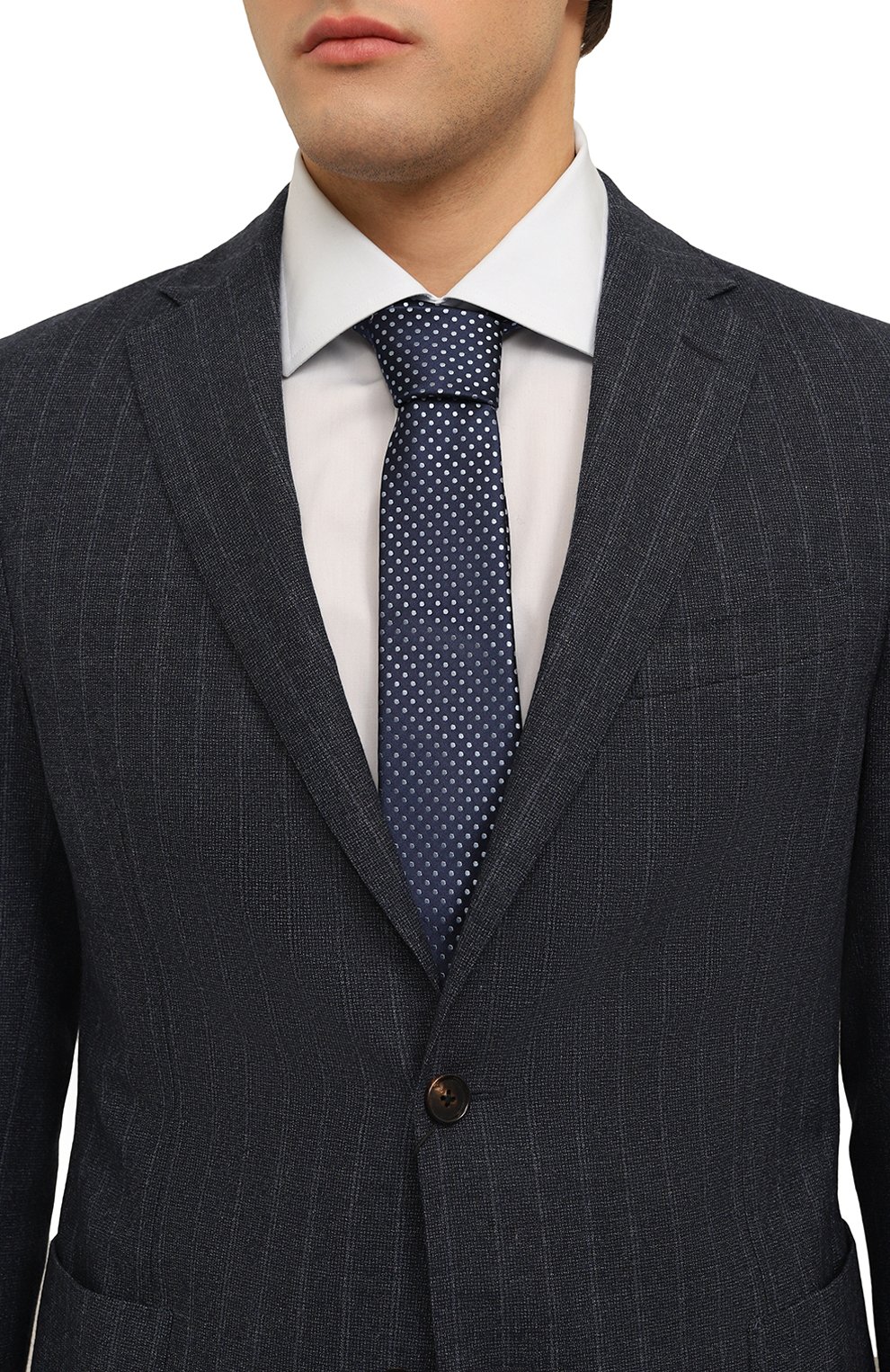 Шелковый галстук CANALI темно-синего цвета по цене 16800 руб., арт. 18/HJ04040, фото 2 Шелковый галстук CANALI, арт. 18/HJ04040, фото 2