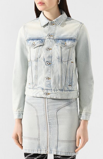 Джинсовая куртка OFF-WHITE голубого цвета по цене 68150 руб., арт. 0WYE012R207730687100, фото 3 Джинсовая куртка OFF-WHITE, арт. 0WYE012R207730687100, фото 3