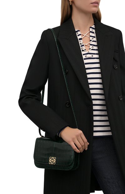 Сумка goya из кожи крокодила LOEWE темно-зеленого цвета по цене 2090000 руб., арт. A896N09X03/CP0R, фото 2 Сумка goya из кожи крокодила LOEWE, арт. A896N09X03/CP0R, фото 2