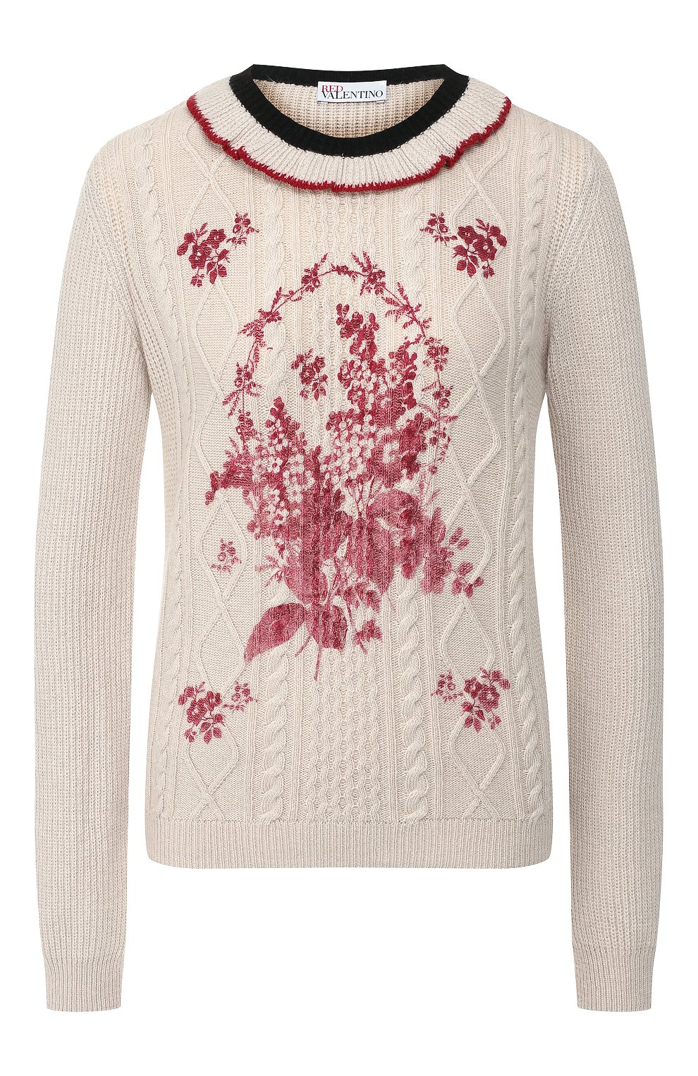 Пуловер REDVALENTINO белого цвета по цене 39950 руб., арт. SR0KCB80/4ME, фото 1 Пуловер REDVALENTINO, арт. SR0KCB80/4ME, фото 1
