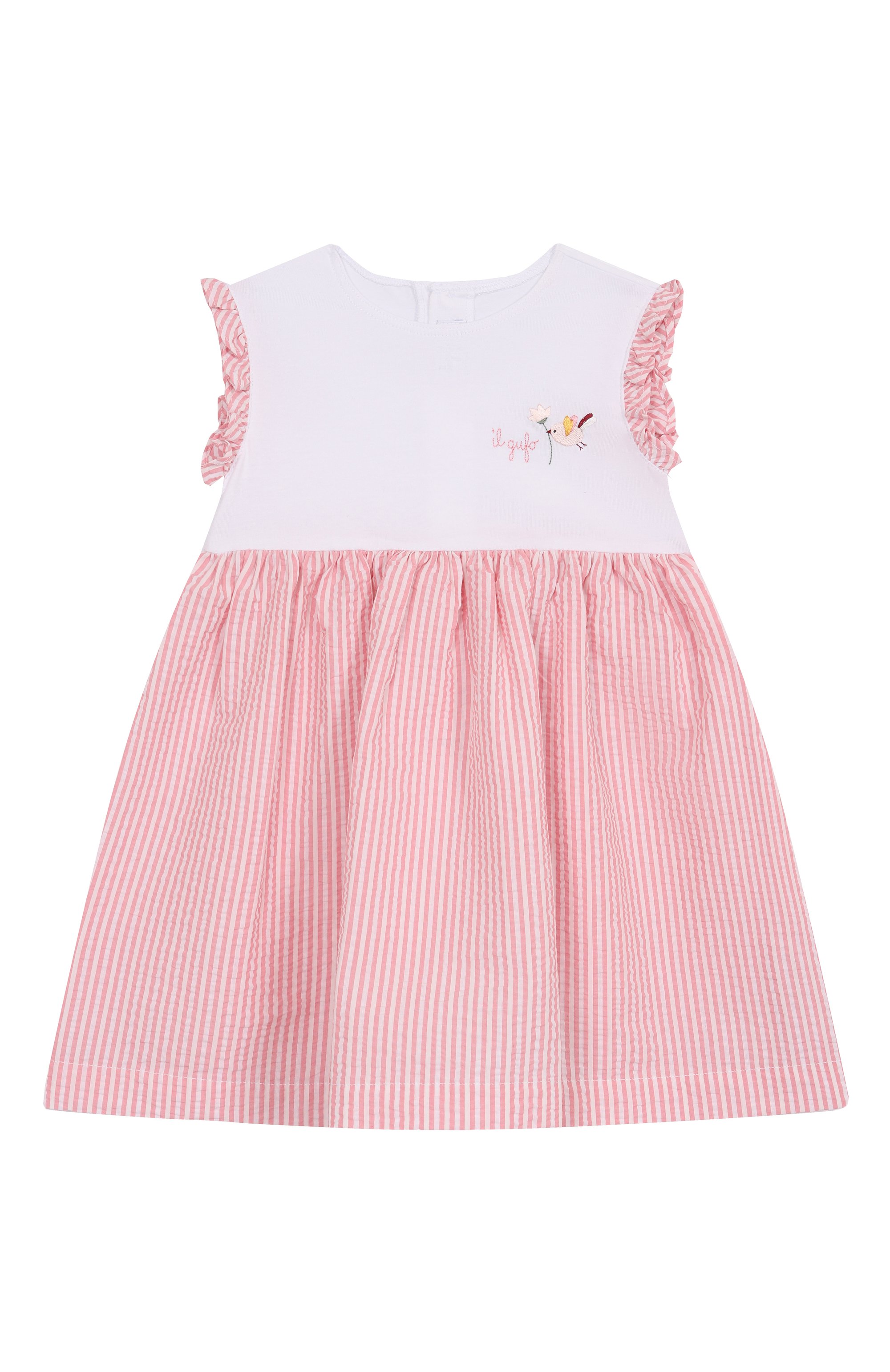 Хлопковое платье IL GUFO розового цвета по цене 14550 руб., арт. P25VA331C1080/3M-9M, фото 1 Хлопковое платье IL GUFO, арт. P25VA331C1080/3M-9M, фото 1