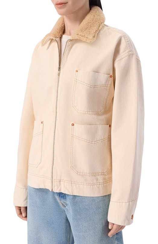 Джинсовая куртка Casey Square Worker SLVRLAKE CATK407PWECR Кремовый  CATK407PWECR Фото 3