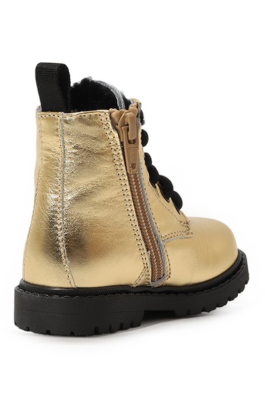 Кожаные ботинки Moschino Золотой, фото 3