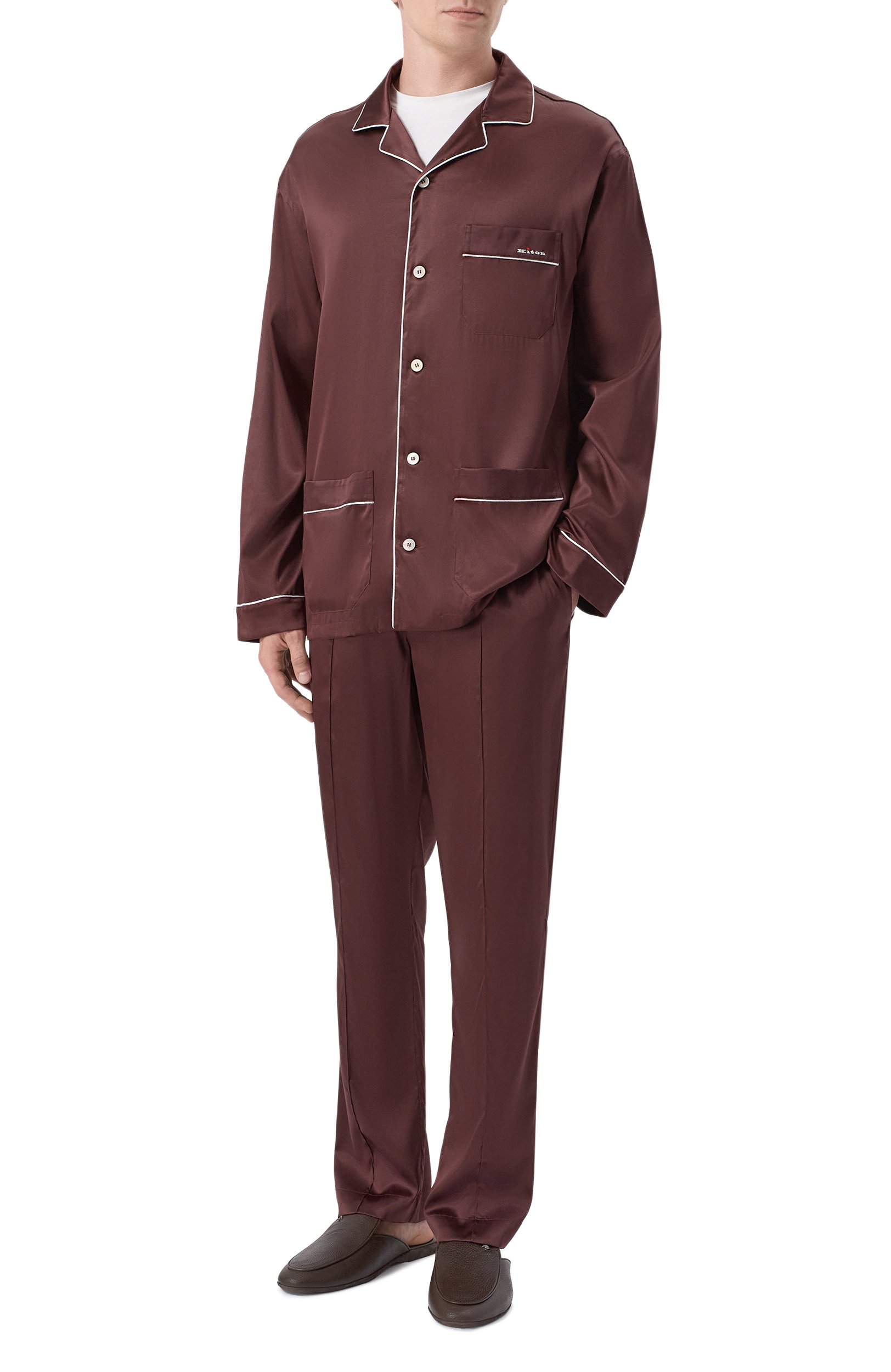 Шелковые домашние брюки KITON, арт. UNWT004K0265L, фото 2