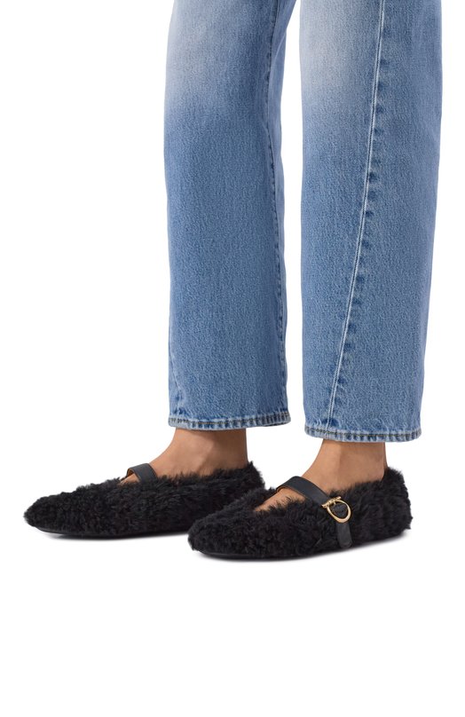 Балетки из овчины Ferragamo 01K586/787502 Чёрный  01K586/787502 Фото 2