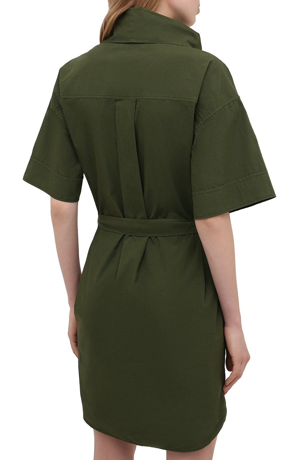 Хлопковое платье KENZO хаки цвета по цене 38950 руб., арт. FB52R00311LA, фото 4 Хлопковое платье KENZO, арт. FB52R00311LA, фото 4
