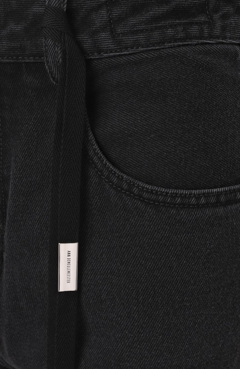 Женские джинсы ANN DEMEULEMEESTER темно-серого цвета, арт. B0011430/FA039 | Фото 6 (Драгоценные камни: Проставлено; Материал сплава: Проставлено; Материал внешний: Деним, Хлопок; Длина (брюки, джинсы): Укороченные; Силуэт Ж (брюки и джинсы): Прямые; Стили: Гранж; Кросс-КТ: Деним)