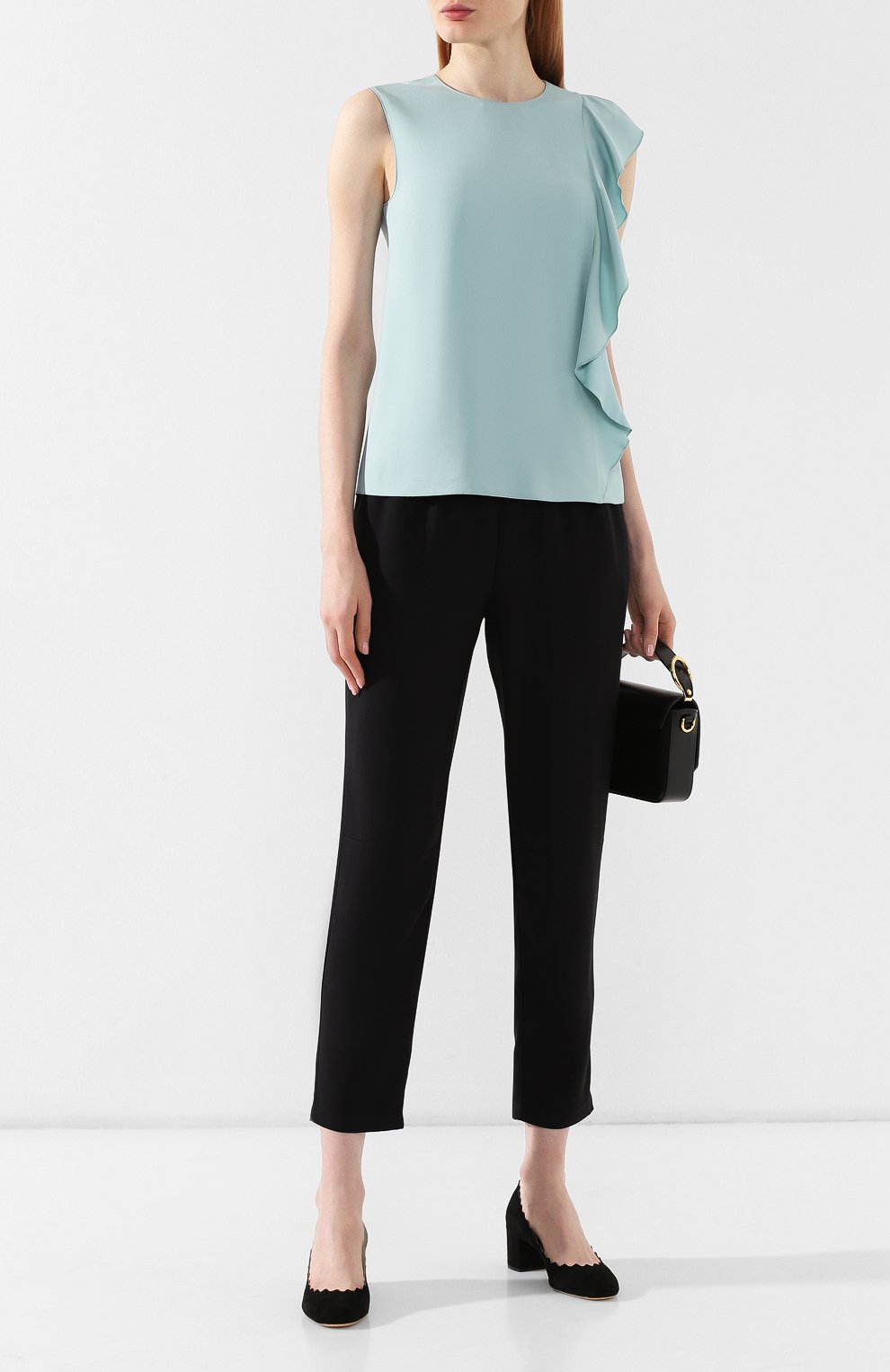 Топ с оборкой REDVALENTINO бирюзового цвета по цене 28800 руб., арт. SR3AEB20/0F1, фото 2 Топ с оборкой REDVALENTINO, арт. SR3AEB20/0F1, фото 2