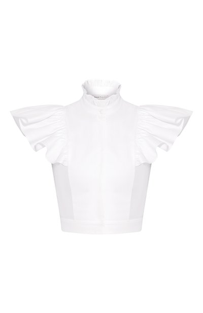 Женская хлопковая блузка ALEXANDER MCQUEEN, арт. 617297/QAAAC