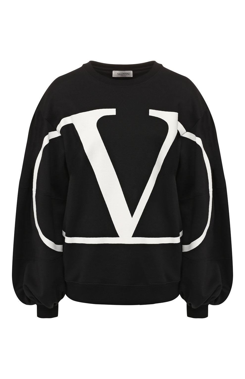 Хлопковый свитшот VALENTINO черно-белого цвета по цене 128500 руб., арт. RB0MF00U4L4, фото 1 Хлопковый свитшот VALENTINO, арт. RB0MF00U4L4, фото 1