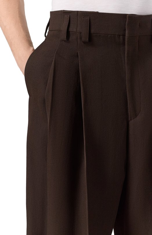 Брюки из вискозы и шелка Jil Sander J21KA0265/J65005 Коричневый  J21KA0265/J65005 Фото 5