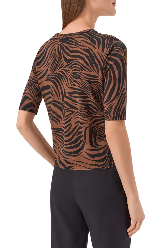 Хлопковый пуловер Max Mara Studio MSTAG0 Коричневый  MSTAG0 Фото 4