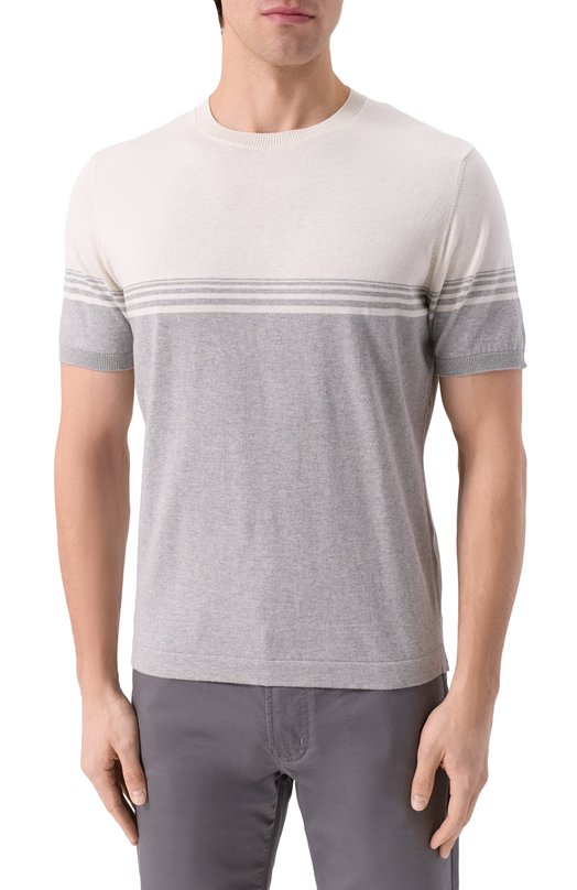 Джемпер из хлопка и шелка Corneliani 25M526-2525158 Серый  25M526-2525158 Фото 3