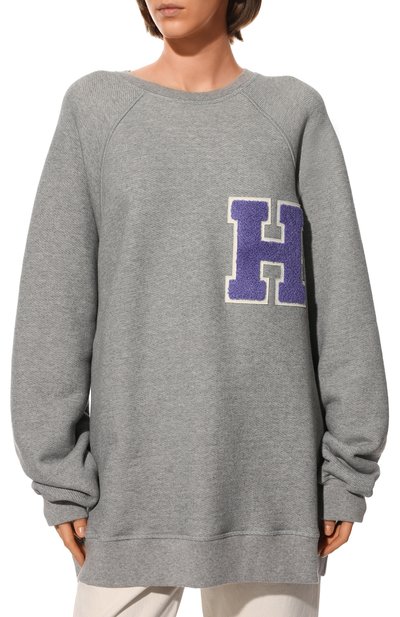 Свитшот из хлопка и кашемира HALFBOY серого цвета по цене 49500 руб., арт. H04WFCR1302, фото 3 Свитшот из хлопка и кашемира HALFBOY, арт. H04WFCR1302, фото 3