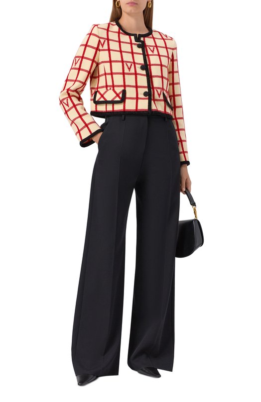 Жакет из шерсти и хлопка Valentino 7B3CE4K0/9JN Кремовый  7B3CE4K0/9JN Фото 2