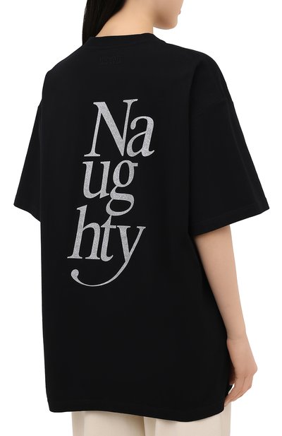 Хлопковая футболка VETEMENTS черного цвета по цене 34050 руб., арт. UAH21TR560 1611/W, фото 4 Хлопковая футболка VETEMENTS, арт. UAH21TR560 1611/W, фото 4