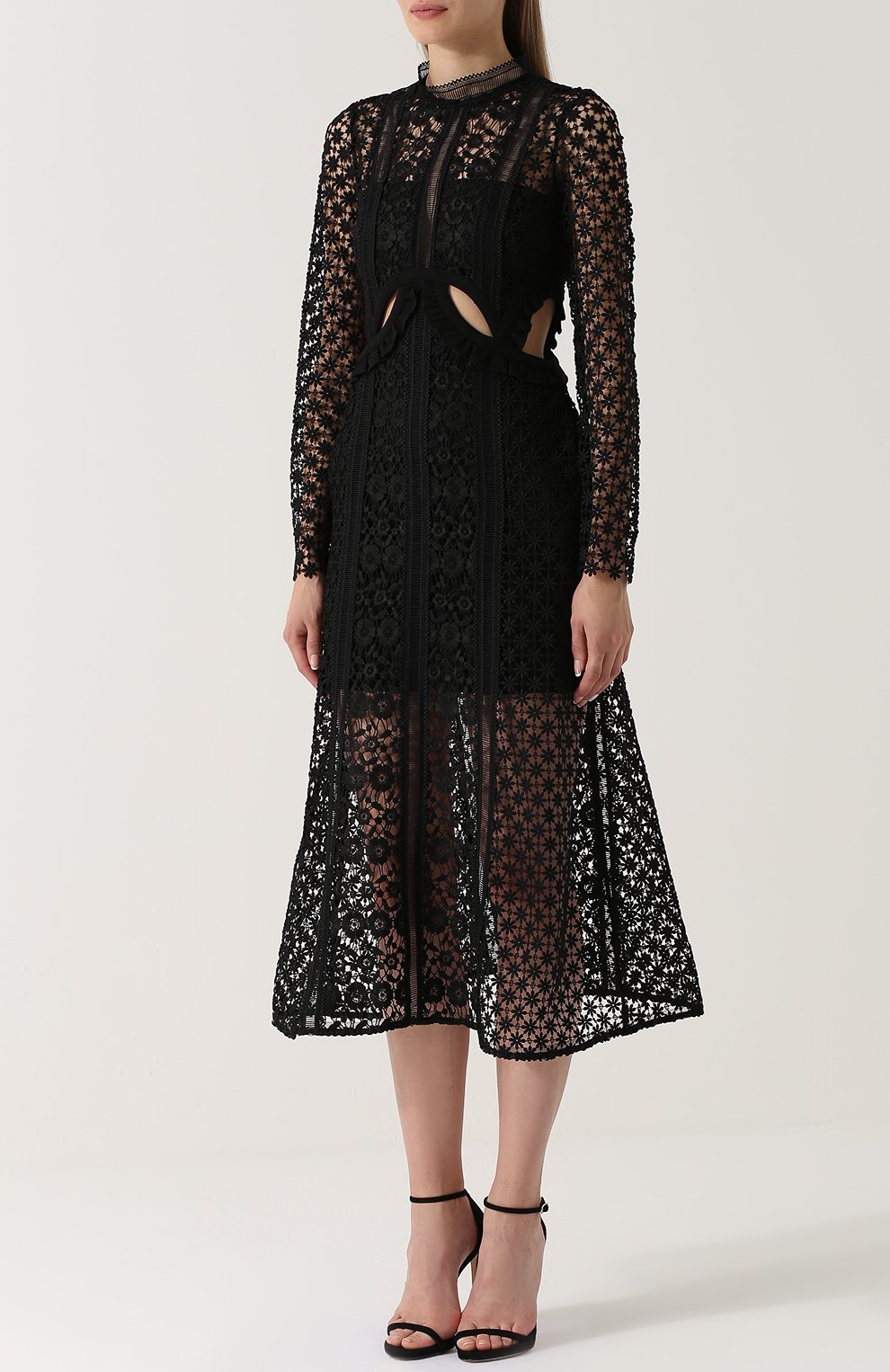 Полупрозрачное кружевное платье-миди SELF-PORTRAIT, арт. SP14-023B, фото 3