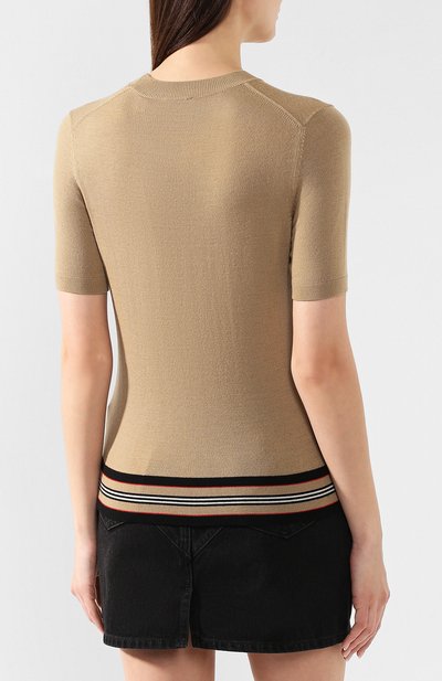 Шерстяной топ BURBERRY бежевого цвета по цене 58100 руб., арт. 8010592, фото 4 Шерстяной топ BURBERRY, арт. 8010592, фото 4