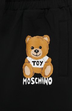 Детские хлопковые джоггеры MOSCHINO черного цвета, арт. HUP058/LDA38 | Фото 3 (Материал внешний: Хлопок; Тематический товар: Teddy Bear; Нос: Не проставлено; Материал сплава: Проставлено; Девочки Кросс-КТ: Брюки-спорт; Ростовка одежда: 5 лет | 110 см, 6 лет | 116 см, 8 лет | 128 см)