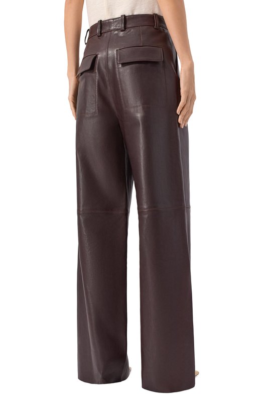 Кожаные брюки Petar Petrov F25LP2/NAPPA Коричневый  F25LP2/NAPPA Фото 4