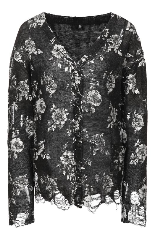 Льняной кардиган R13 R13WY237-Y262A Чёрный R13WY237-Y262A