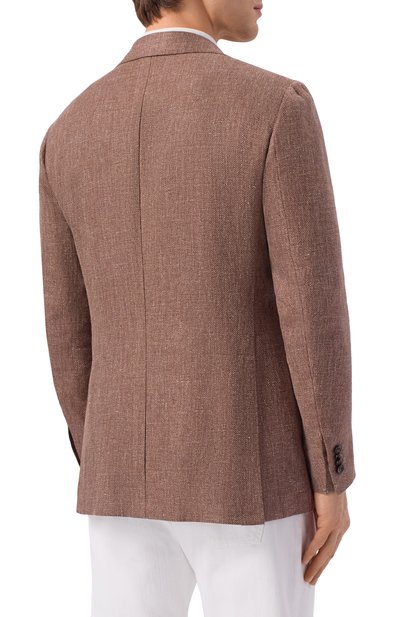 Пиджак изо льна и шелка KITON коричневого цвета по цене 699500 руб., арт. UG81K0631G, фото 4 Пиджак изо льна и шелка KITON, арт. UG81K0631G, фото 4