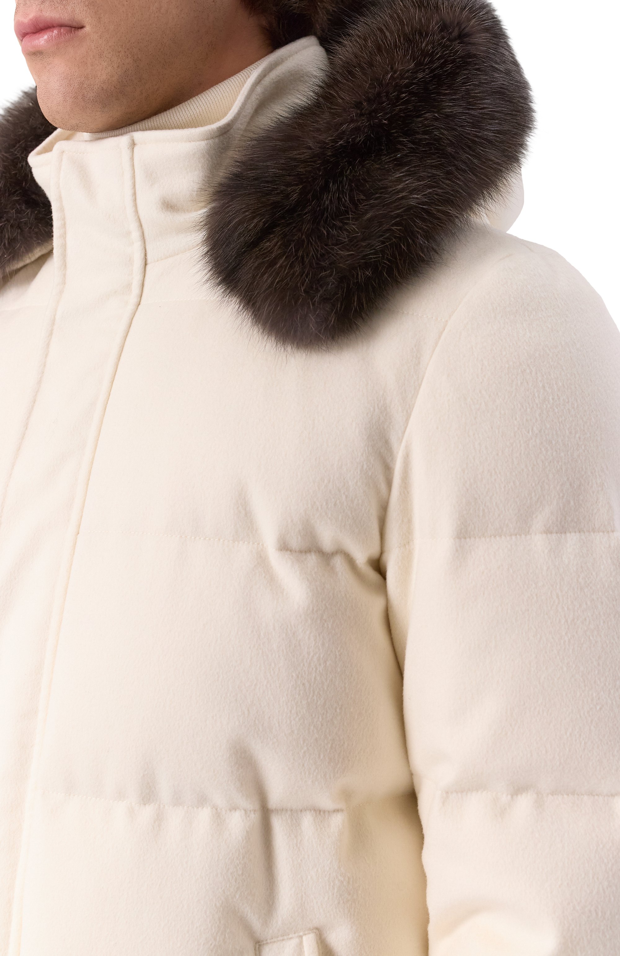 Кашемировый пуховик с отделкой из соболя MVST, арт. FTEKB-ES2915-2SB/LC1664, фото 5