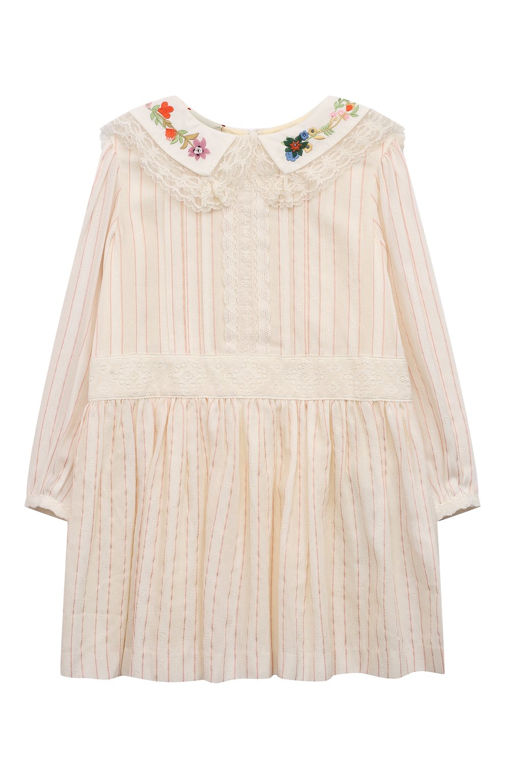 Хлопковое платье GUCCI кремового цвета по цене 105000 руб., арт. 595355 ZADK9, фото 1 Хлопковое платье GUCCI, арт. 595355 ZADK9, фото 1