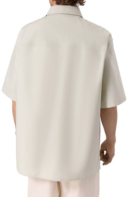 Хлопковая рубашка Jil Sander J47DL0163-J45296 Зелёный  J47DL0163-J45296 Фото 4