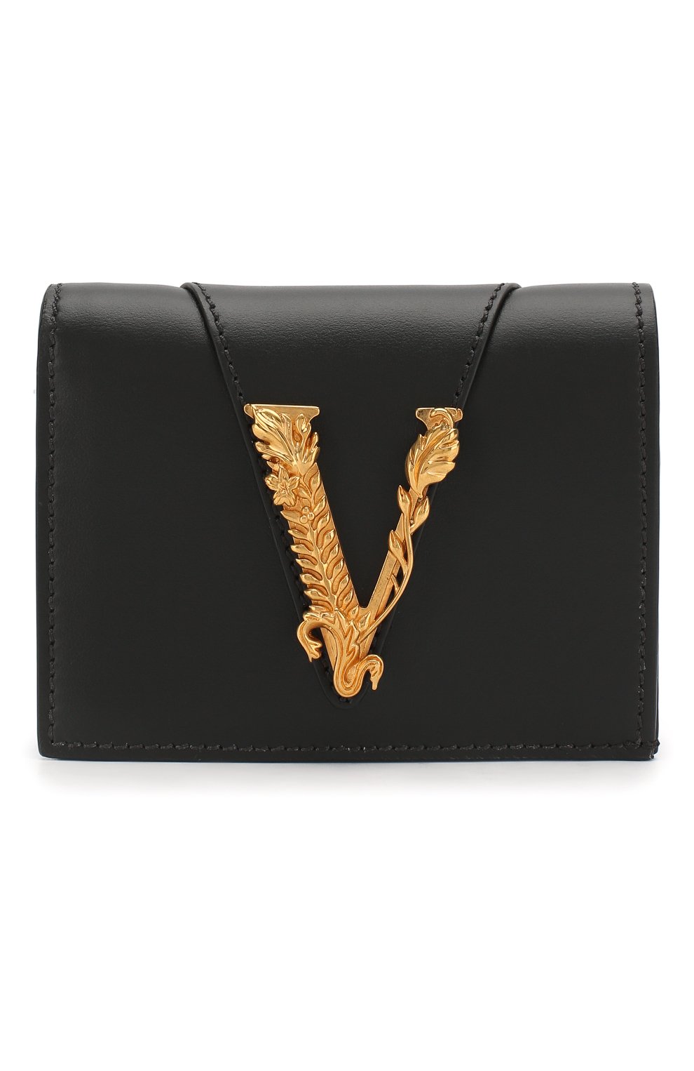 Кожаное портмоне virtus VERSACE черного цвета по цене 59050 руб., арт. DPDG704V/D7VIT, фото 1 Кожаное портмоне virtus VERSACE, арт. DPDG704V/D7VIT, фото 1