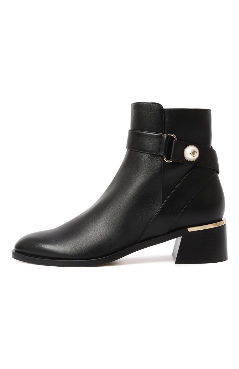 Женские кожаные ботильоны noor 45 JIMMY CHOO черного цвета, арт. N00R 45 | Фото 4 (Подошва: Плоская; Каблук высота: Низкий; Материал внутренний: Натуральная кожа; Материал внешний: Натуральная кожа; Каблук тип: Устойчивый; Материал утеплителя: Без утеплителя)
