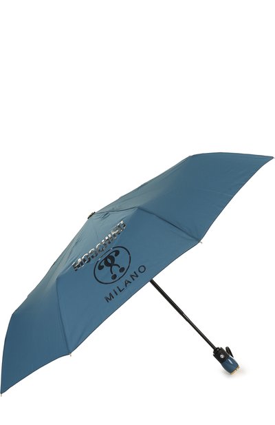 Складной зонт с принтом MOSCHINO синего цвета по цене 10550 руб., арт. 8010-0PENCL0SE, фото 2 Складной зонт с принтом MOSCHINO, арт. 8010-0PENCL0SE, фото 2