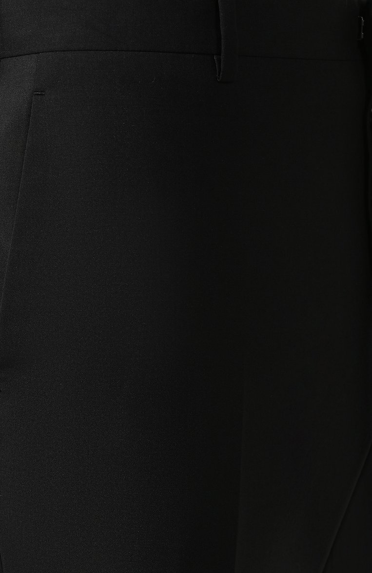 Мужские шерстяные брюки  PRADA черного цвета, арт. UPA841-D39-F0002 | Фото 5 (Статус проверки: Проверена категория, Проверено; Материал внешний: Шерсть; Длина (брюки, джинсы): Стандартные; Случай: Формальный; Стили: Классический)
