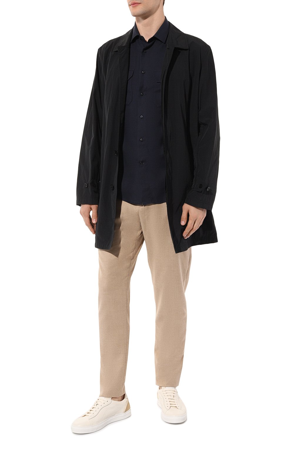 Рубашка из хлопка и кашемира BRUNELLO CUCINELLI темно-синего цвета по цене 74600 руб., арт. MY6120626, фото 2 Рубашка из хлопка и кашемира BRUNELLO CUCINELLI, арт. MY6120626, фото 2