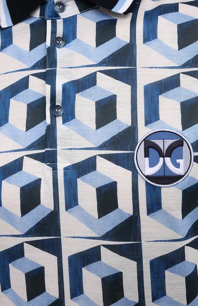 Хлопковое поло DOLCE & GABBANA голубого цвета по цене 59950 руб., арт. G8LW6Z/FI70I, фото 5 Хлопковое поло DOLCE & GABBANA, арт. G8LW6Z/FI70I, фото 5