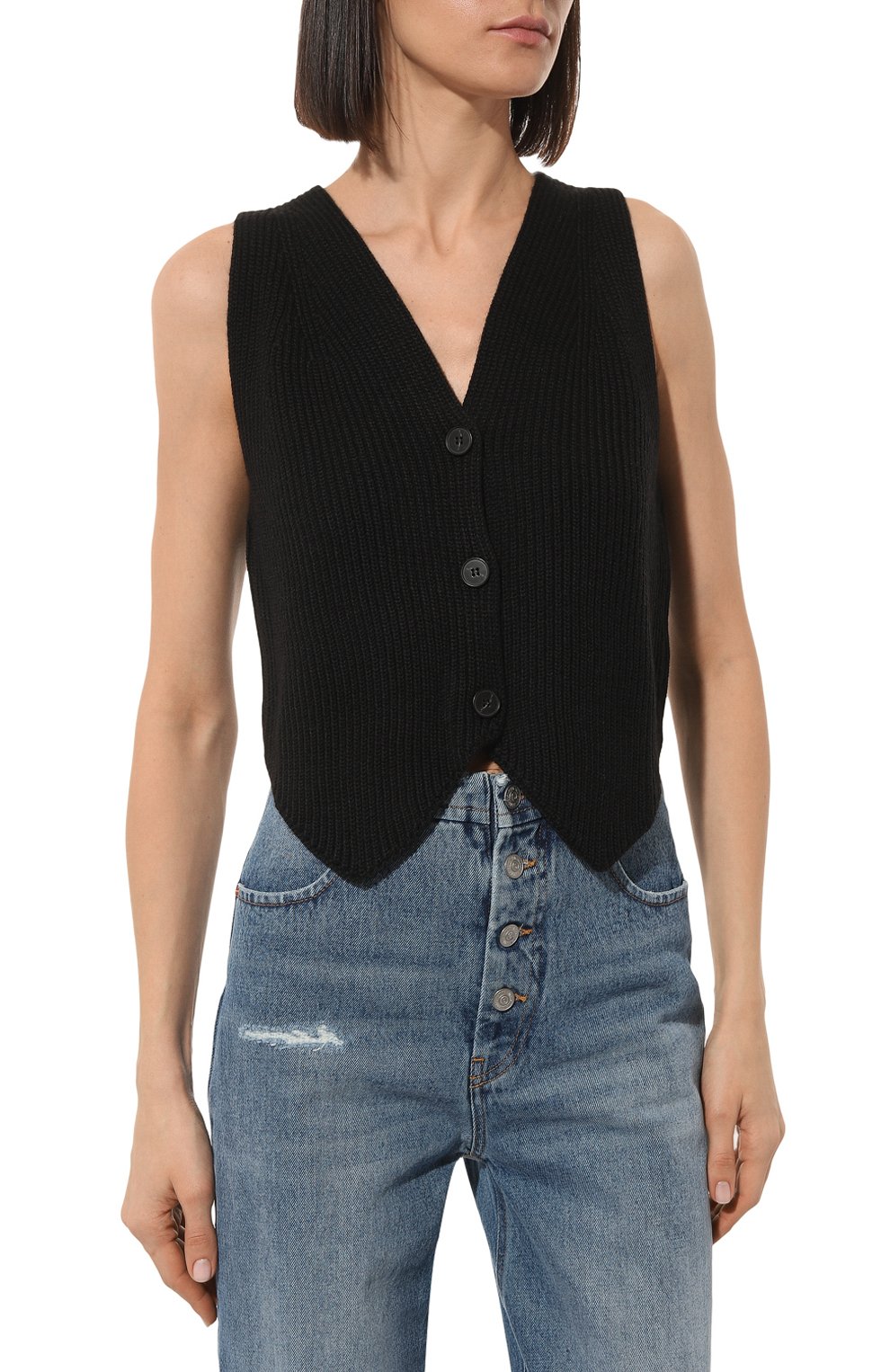 Жилет LESYANEBO черного цвета по цене 9400 руб., арт. FW22/KNIT008, фото 3 Жилет LESYANEBO, арт. FW22/KNIT008, фото 3