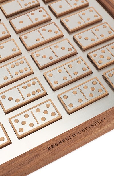Настольная игра домино BRUNELLO CUCINELLI коричневого цвета по цене 74150 руб., арт. MLW0GAM725, фото 2 Настольная игра домино BRUNELLO CUCINELLI, арт. MLW0GAM725, фото 2