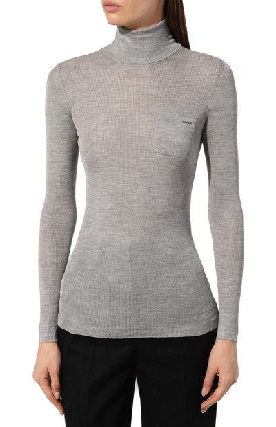 Шелковая водолазка PRADA, арт. P26385-1D7A-F0031-202, фото 3