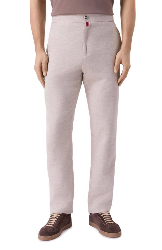 Брюки из хлопка и шерсти Kiton UPLACRK0131H03 Бежевый  UPLACRK0131H03 Фото 3