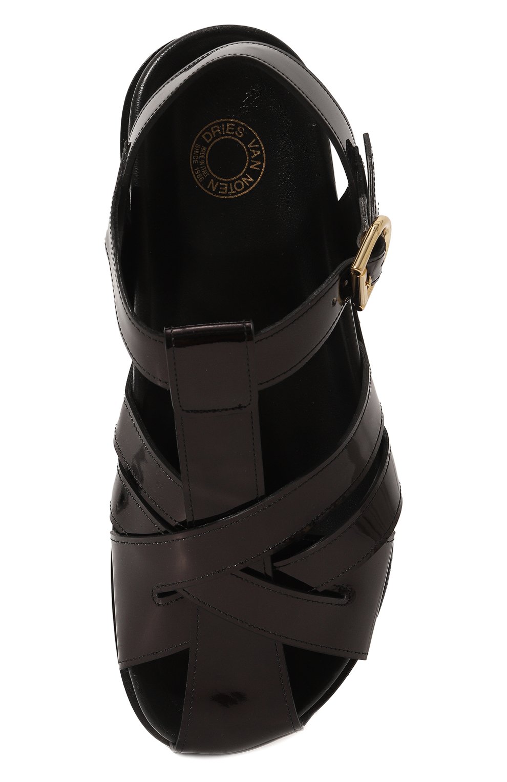 Кожаные сандалии DRIES VAN NOTEN черного цвета по цене 79950 руб., арт. WS231-590/DD590, фото 6 Кожаные сандалии DRIES VAN NOTEN, арт. WS231-590/DD590, фото 6