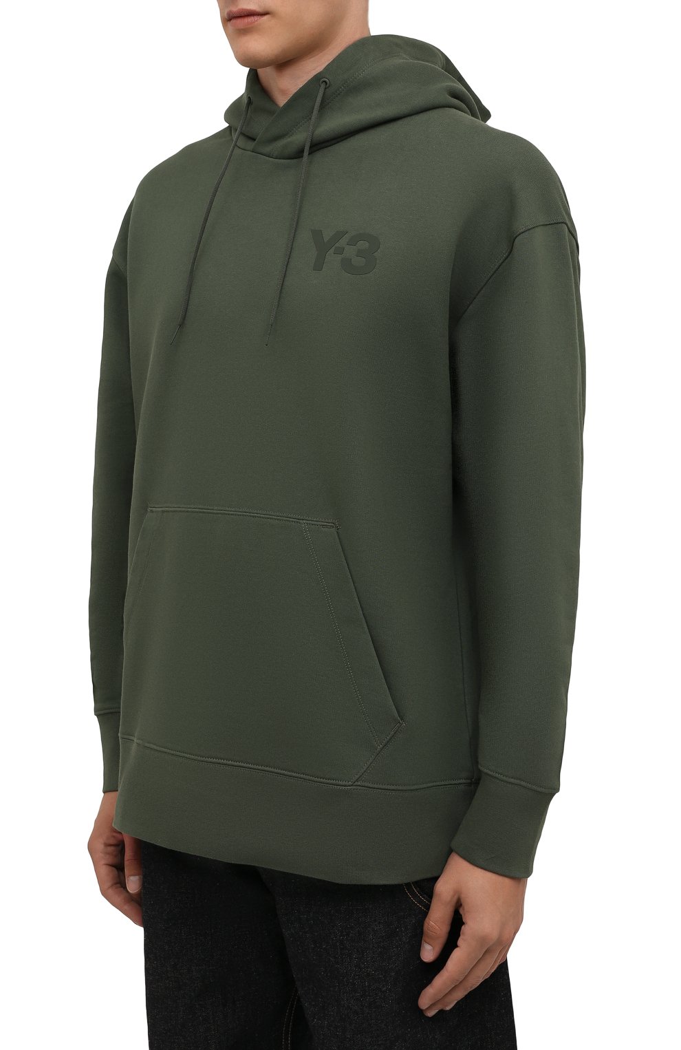 Хлопковое худи Y-3 зеленого цвета по цене 17200 руб., арт. HF7069/M, фото 3 Хлопковое худи Y-3, арт. HF7069/M, фото 3