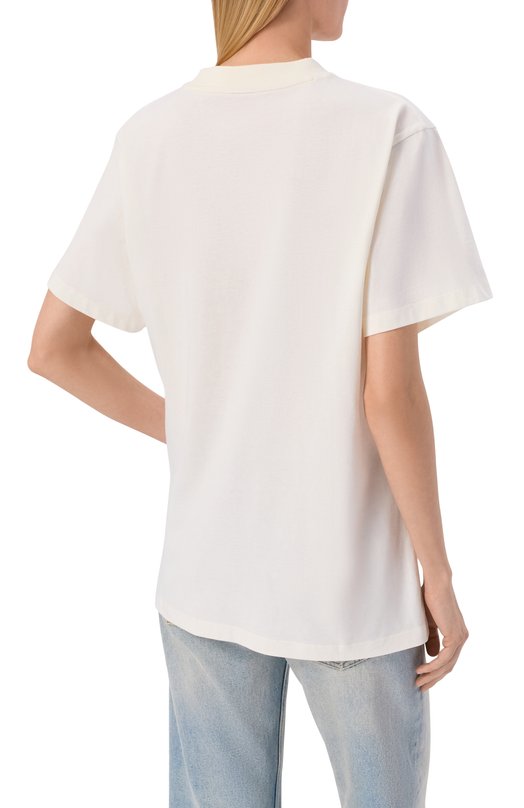 Хлопковая футболка HUGO 50561264 Кремовый  50561264 Фото 4