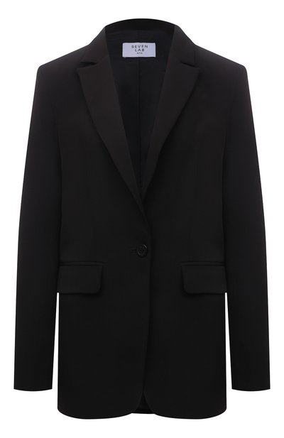 Жакет из вискозы SEVEN LAB черного цвета по цене 23100 руб., арт. J-ALW G01 black, фото 2 Жакет из вискозы SEVEN LAB, арт. J-ALW G01 black, фото 2