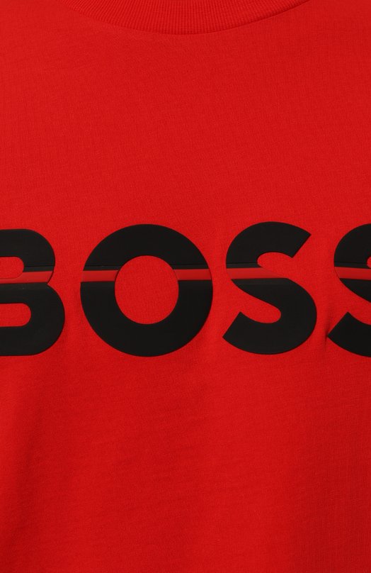 Хлопковая футболка BOSS Green Красный, фото 5