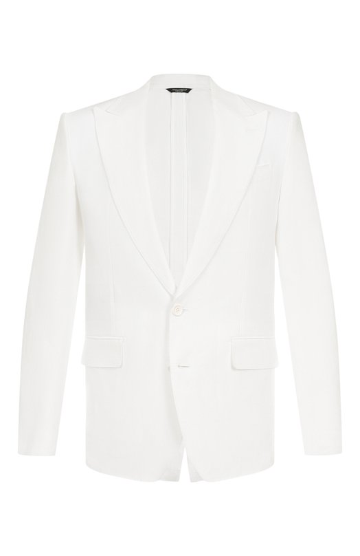 Льняной пиджак Dolce & Gabbana G2QS6T/FU4MC Кремовый G2QS6T/FU4MC
