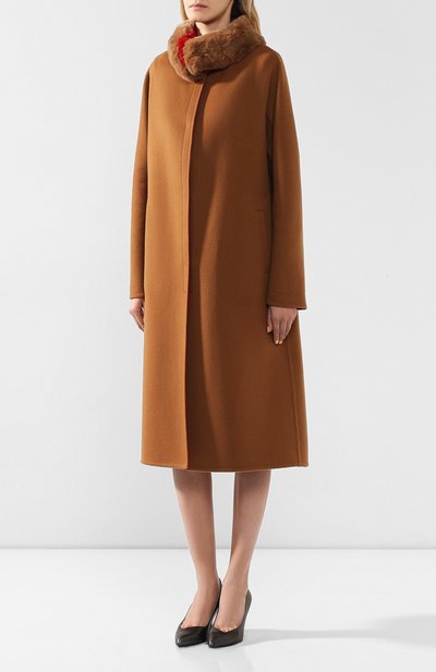 Пальто из кашемира и шерсти викуньи с воротником из меха шиншиллы LORO PIANA, арт. FAI2065/VVIC, фото 3