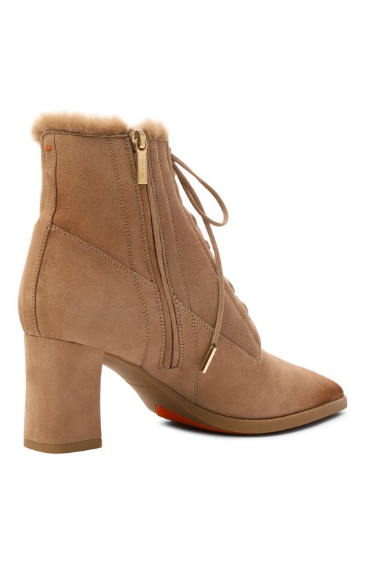 Замшевые ботильоны Santoni WTEG71936PC4AHGI Бежевый  WTEG71936PC4AHGI Фото 5