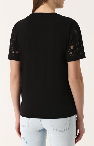Футболка с прозрачными вставками в виде звезд STELLA MCCARTNEY, арт. 342365/SJW35, фото 4