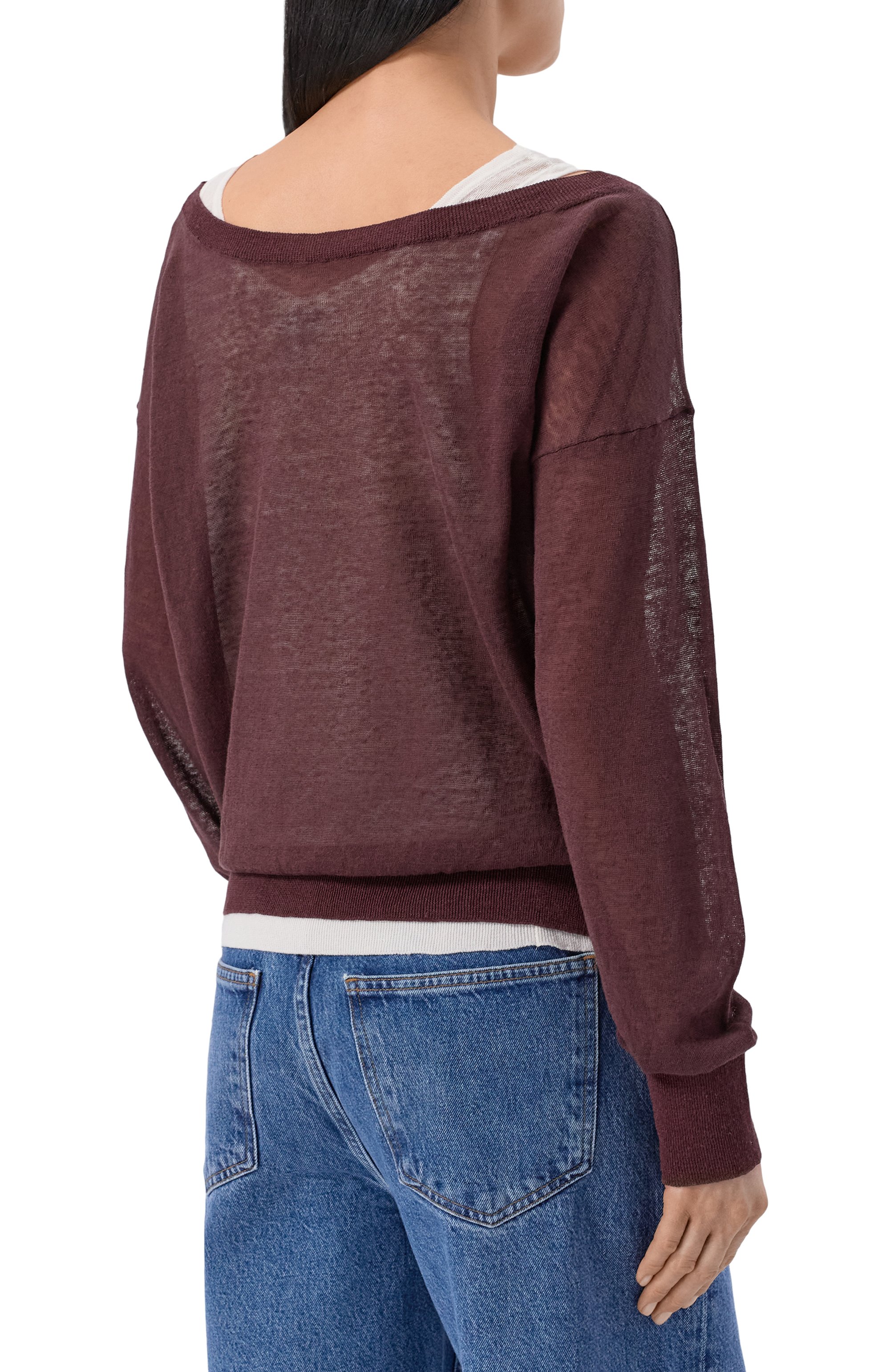 Пуловер изо льна и хлопка BOSS коричневого цвета по цене 31900 руб., арт. 50562972, фото 4 Пуловер изо льна и хлопка BOSS, арт. 50562972, фото 4